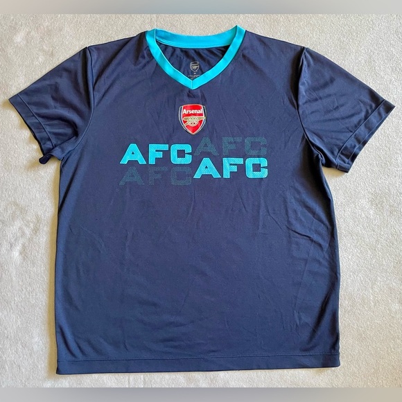 Arsenal Football Club Jersey Men’s Medium Blue V-Neck AFC Soccer Shirt Polyester - Picture 1 of 6